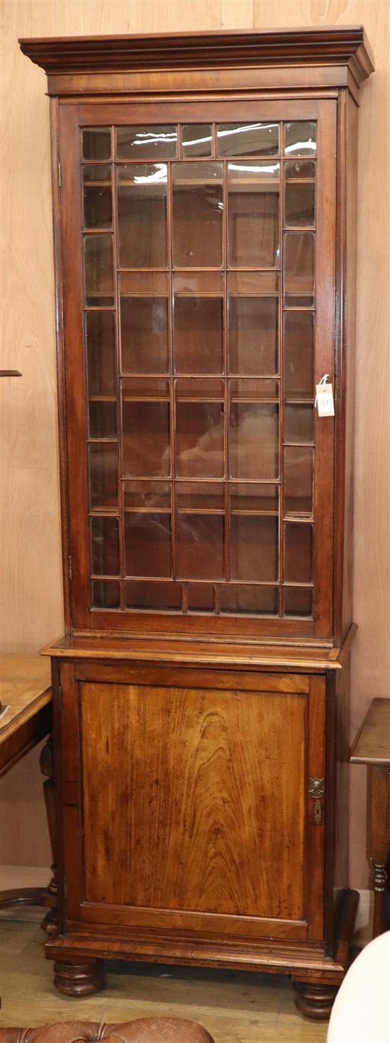 A George III narrow mahogany bookcase W.75cm